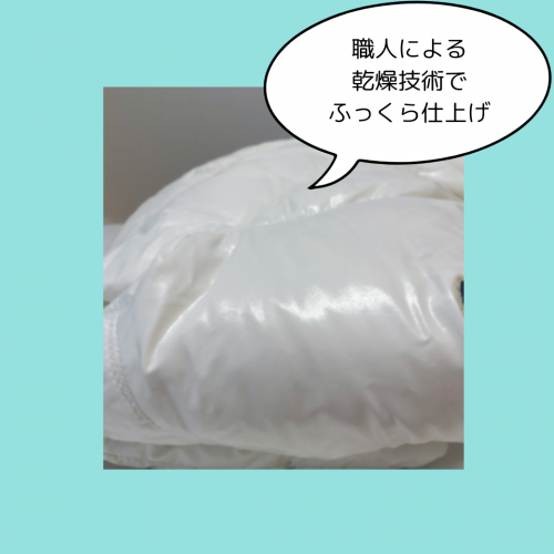 ダウンをふっくら仕上げる乾燥技術
